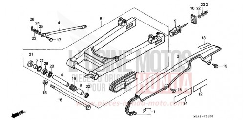 SWINGARM/CHAIN CASE CB450SJ de 1988
